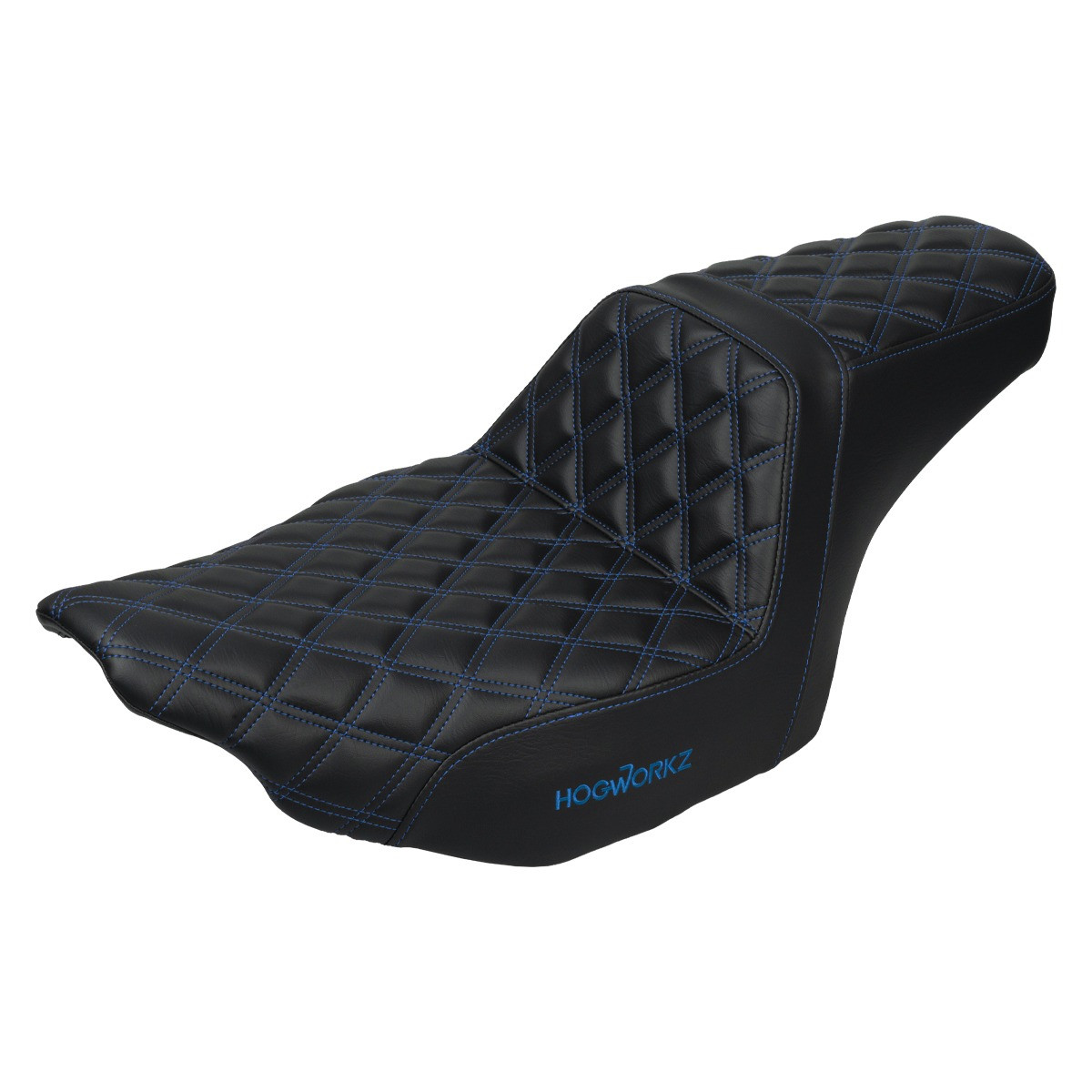 Hogworks Rise Up Seat for Harley® Touring '23.5-'25 (diamond / Blue Stitch)