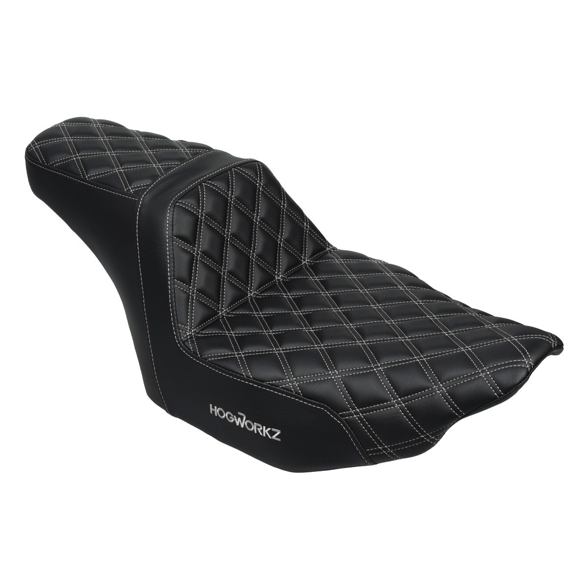 Hogworks Rise Up Seat for Harley® Touring '23.5-'25 (diamond / Silver Stitch)
