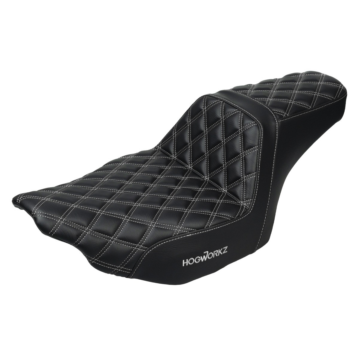 Hogworks Rise Up Seat for Harley® Touring '23.5-'25 (diamond / Silver Stitch)