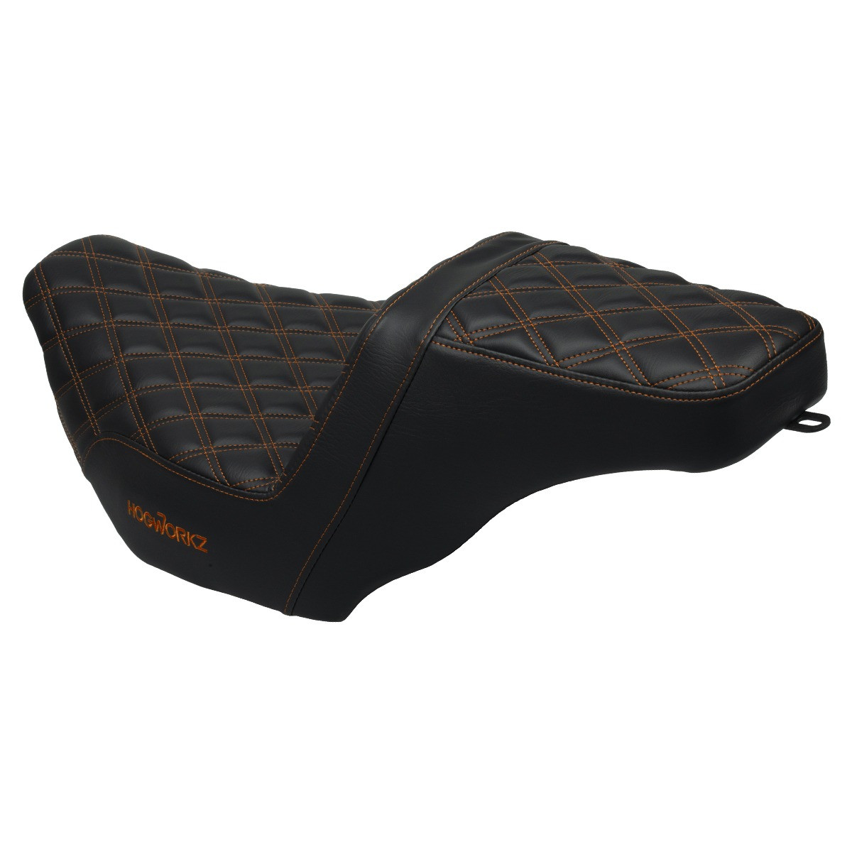 Hogworks Rise Up Seat for Harley® Touring '23.5-'25 (diamond / Orange Stitch)