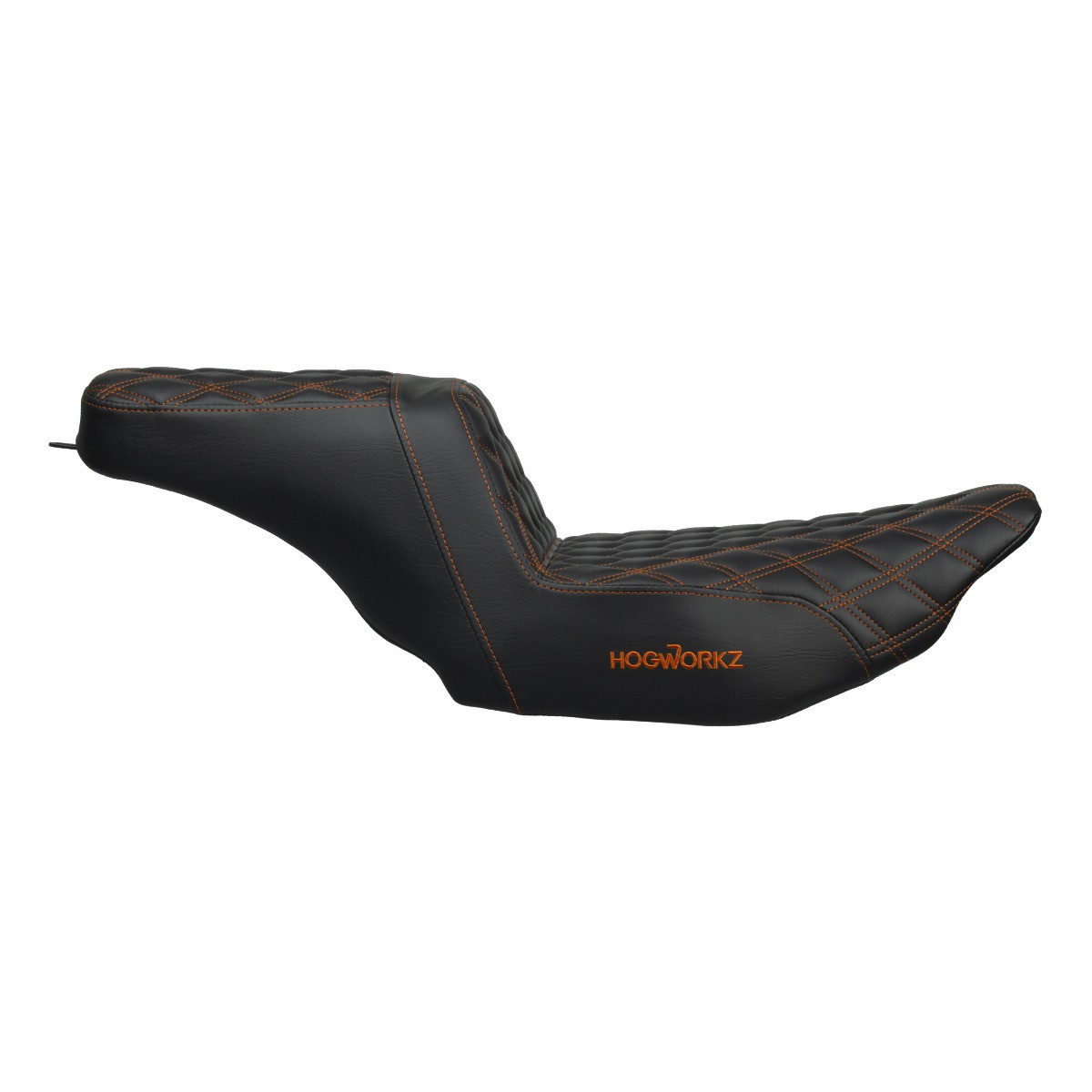 Hogworks Rise Up Seat for Harley® Touring '23.5-'25 (diamond / Orange Stitch)