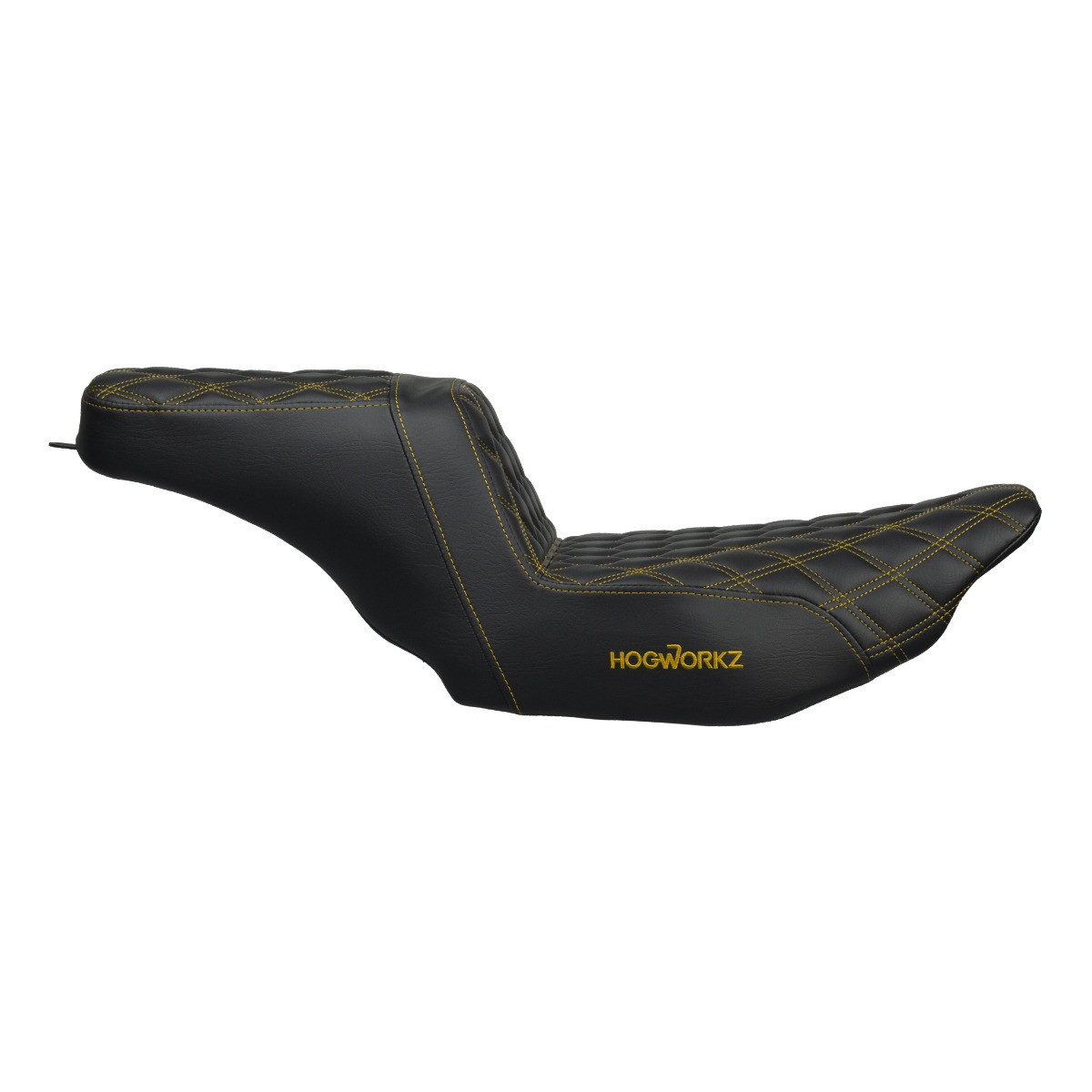 Hogworks Rise Up Seat for Harley® Touring '23.5-'25 (diamond / Gold Stitch)