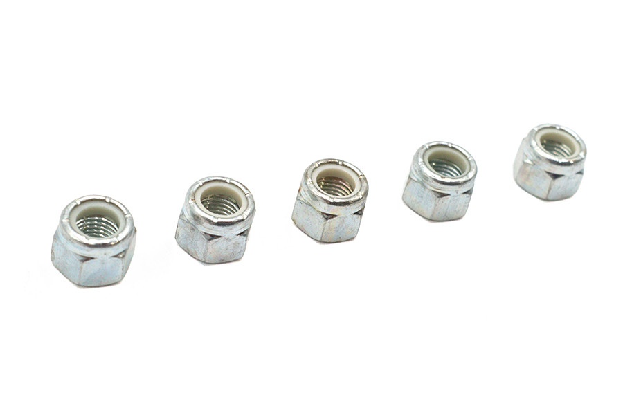 V-Twin - Zinc Plated Hex Nuts 3/8 inch-24 Nyloc