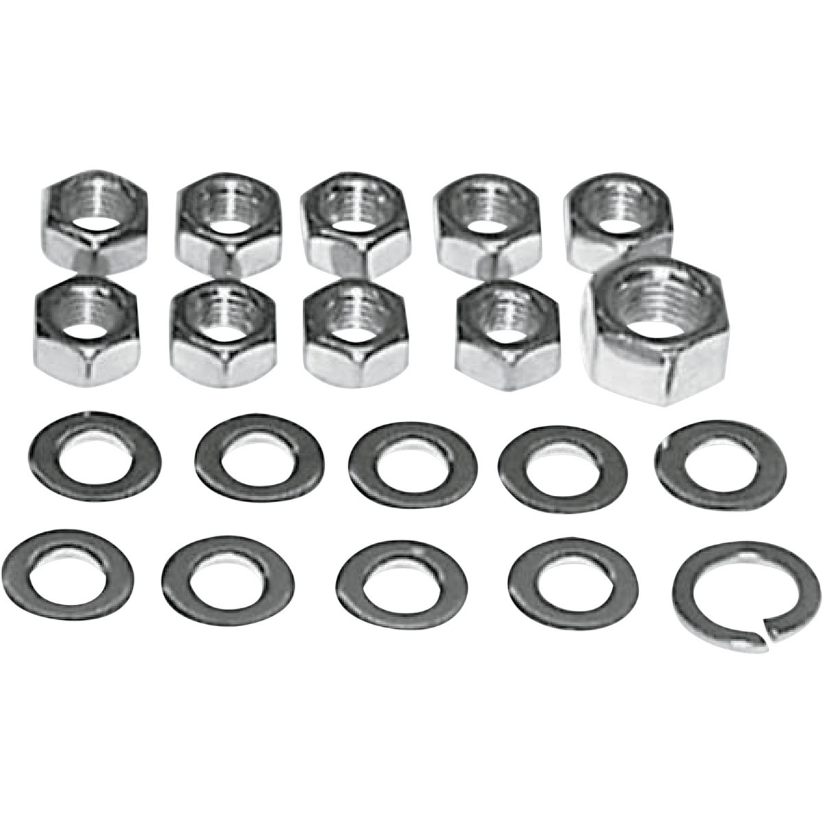 Colony #8112-20 - Nuts with Washers Kit - Transmission Side Cover/Clutch Arm - Chrome