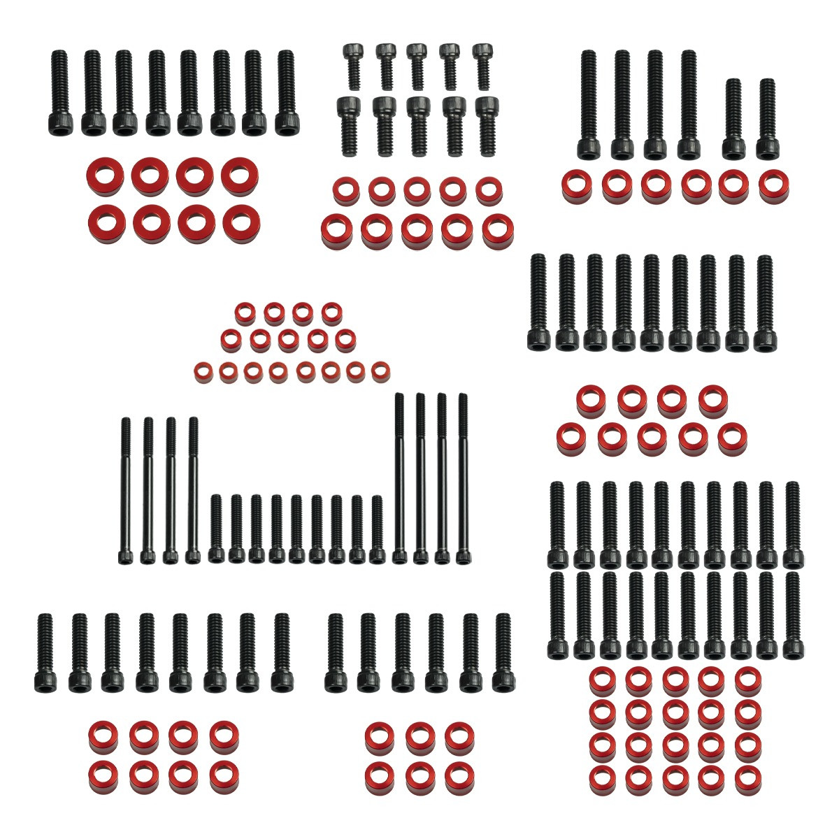 Hogworks Hogworkz® Full Engine Bolt Kit for M8 Harley® Touring & Softail | Red