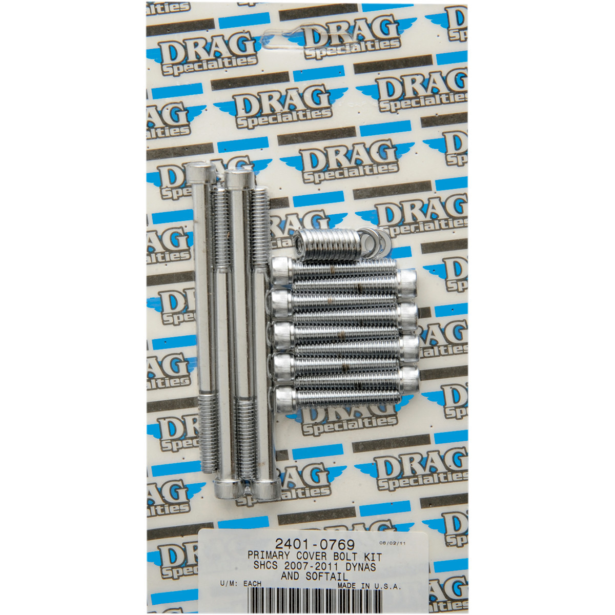 Drag Specialties - Bolt Kit - Primary Cover - Knurled - Chrome - Softail/Dyna