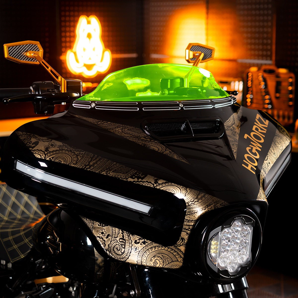 Hogworks Hogworkz® Flowz 5" Windshield for Harley® Touring '14-'25 | Green