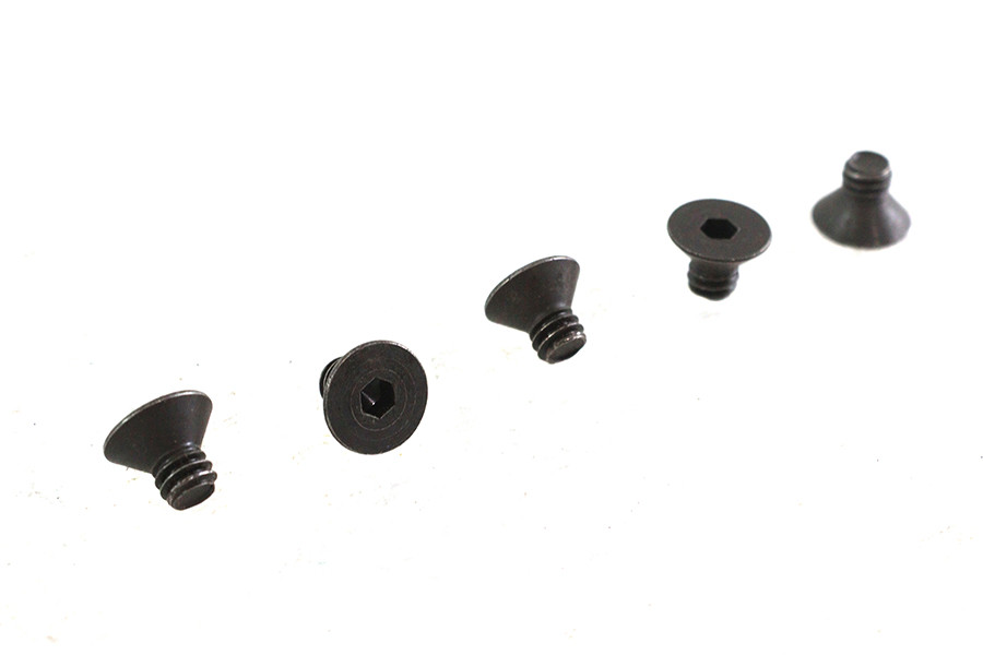 V-Twin - Allen Flat Head Screws Black 1/4 inch-20 x 3/8 inch