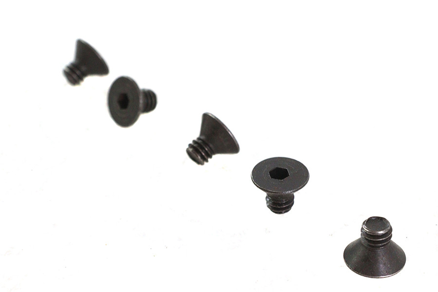 V-Twin - Allen Flat Head Screws Black 1/4 inch-20 x 3/8 inch