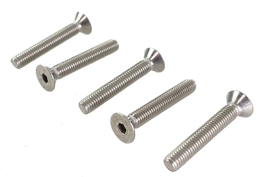 V-Twin - Allen Flat Head Screws Stainless Steel 3/8 inch-16 x 2-1/2 i