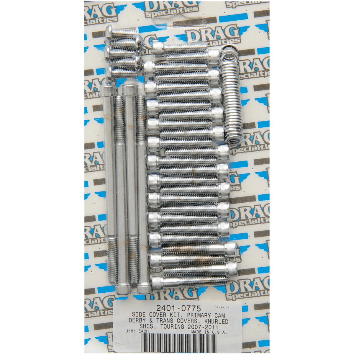 Drag Specialties - Bolt Kit - Primary/Transmission Side Cover/Derby Cover - Knurled - Touring