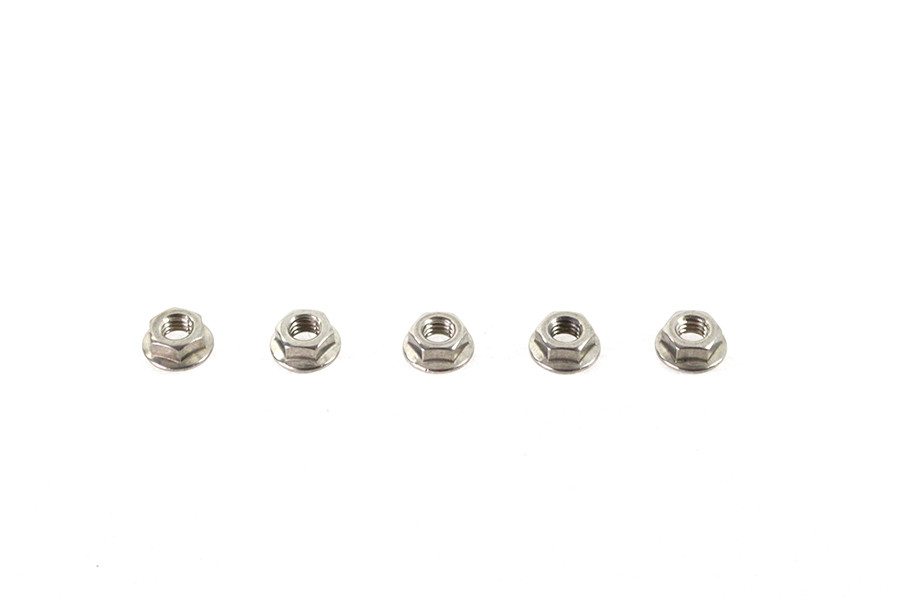 V-Twin - Serrated Hex Flange Nuts 5/16 inch-18 Stainless Steel