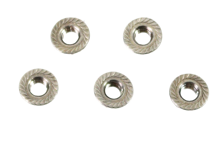 V-Twin - Serrated Hex Flange Nuts 5/16 inch-18 Stainless Steel
