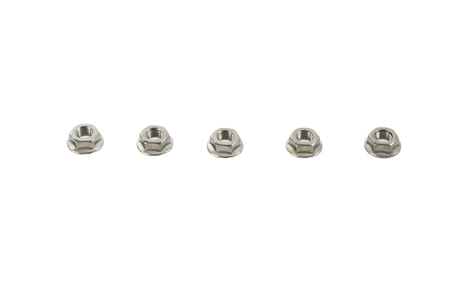V-Twin - Serrated Hex Flange Nuts 5/16 inch-24 Stainless Steel