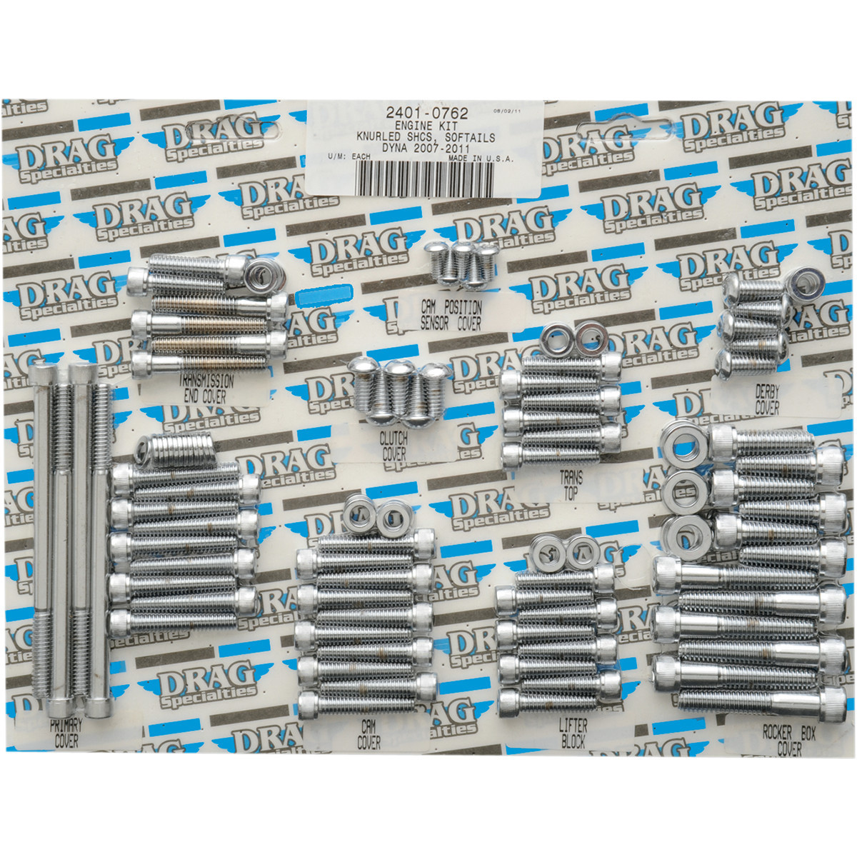 Drag Specialties - Bolt Kit - Complete Motor - Knurled/Socket-Head - '07-'17 Softail/Dyna