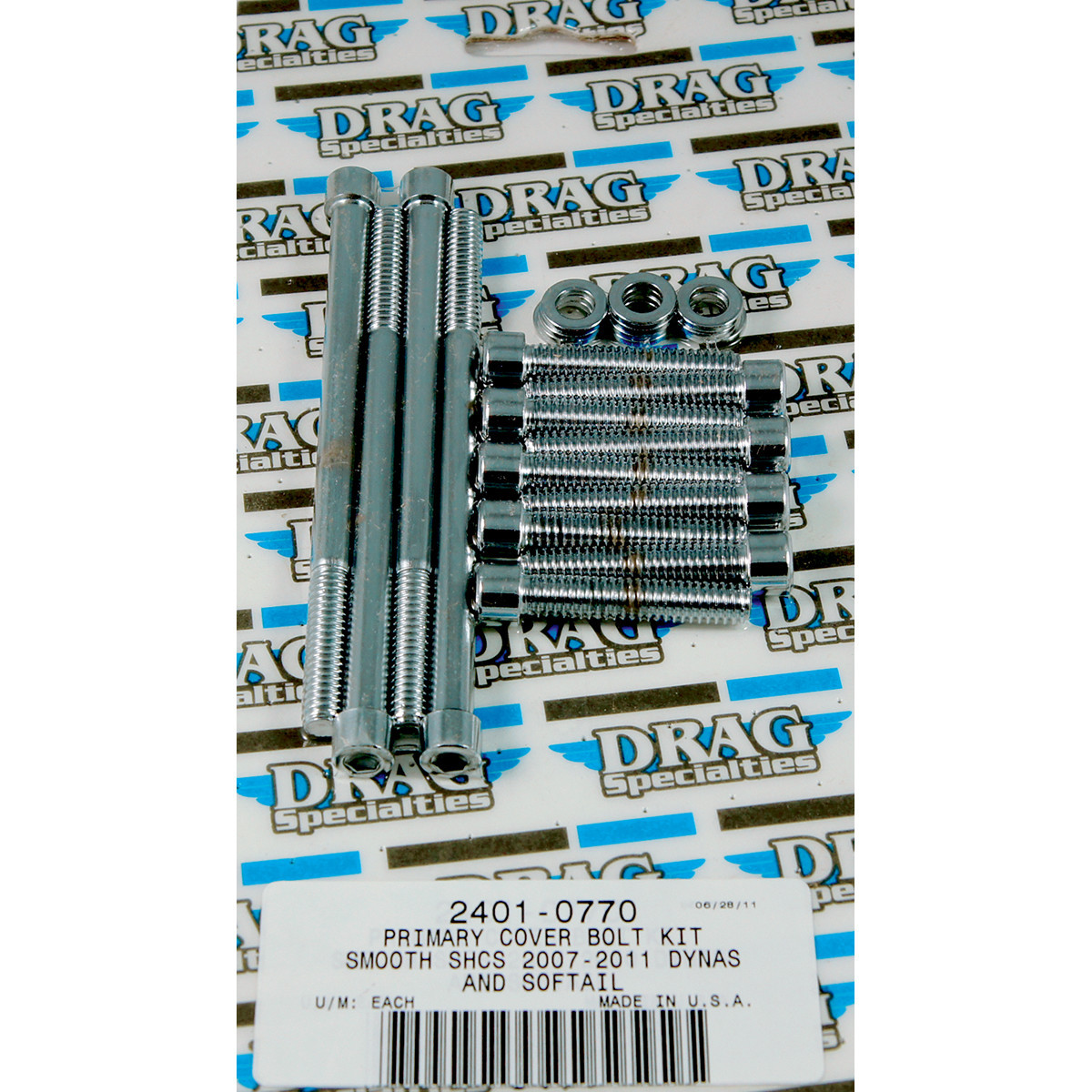 Drag Specialties - Bolt Kit - Primary Cover - Smooth - Chrome - Softail/Dyna
