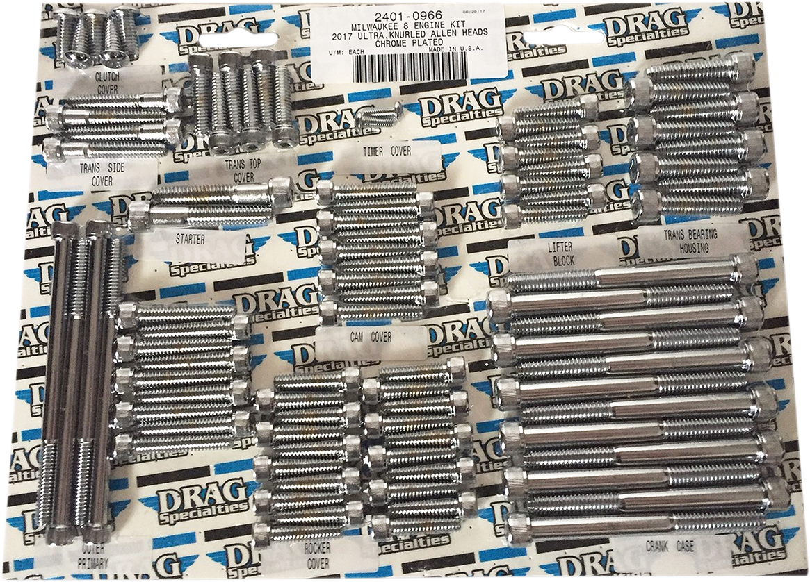 Engine Allen Bolt Kit - Chrome - M8