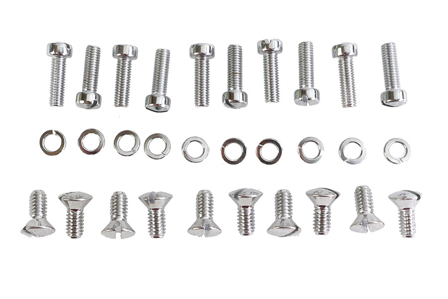 Colony - Chrome Outer Primary Cover Screw Set Stock