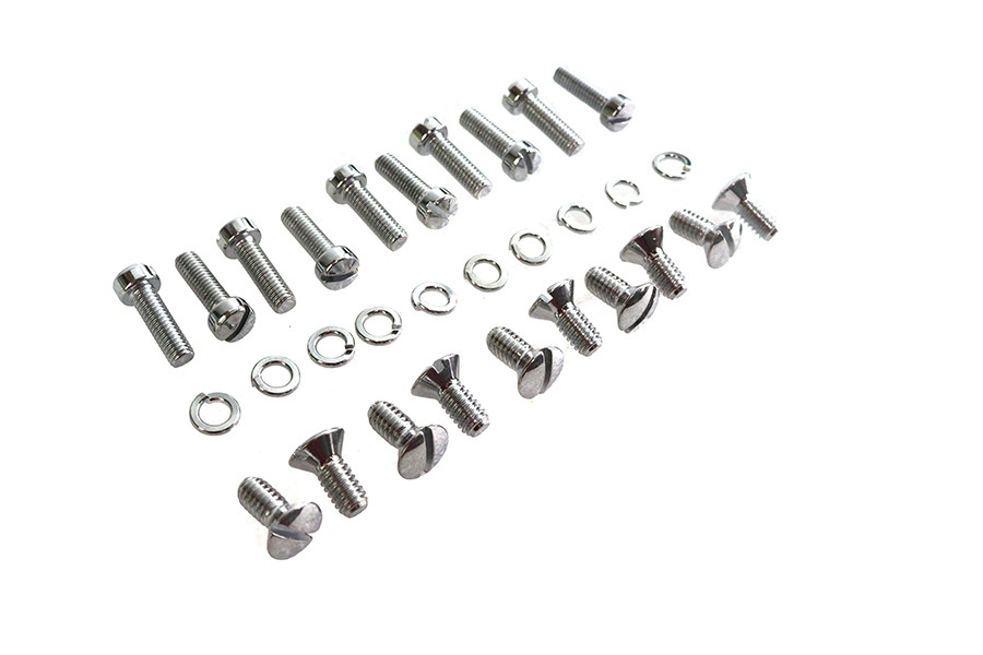 Colony - Chrome Outer Primary Cover Screw Set Stock