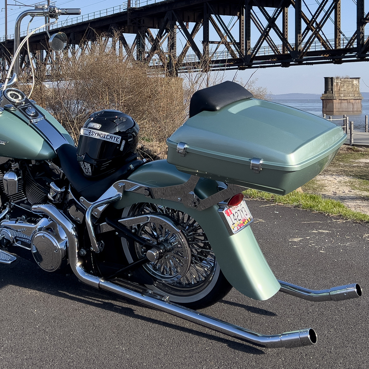 Hogworks Two-up Tour Pack Mount for Harley® Softail Deluxe / Heritage '00-'17