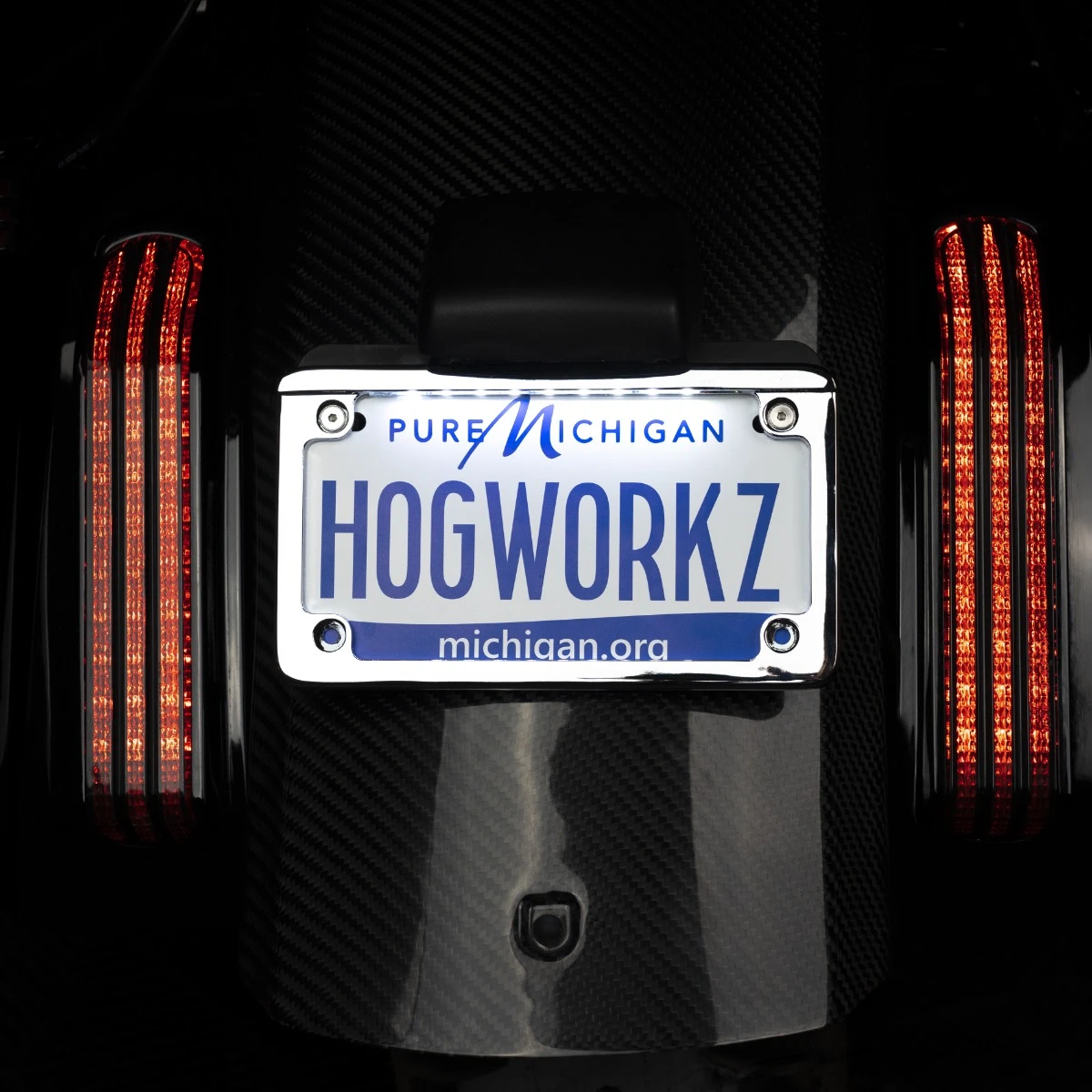 Hogworks Led Low Profile License Plate Frame for Harley-davidson® Motorcycles