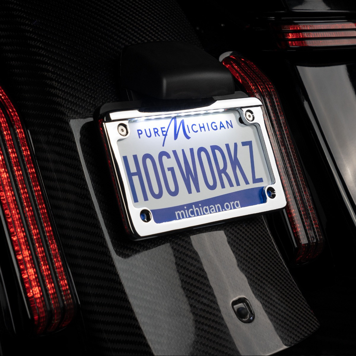 Hogworks Led Low Profile License Plate Frame for Harley-davidson® Motorcycles