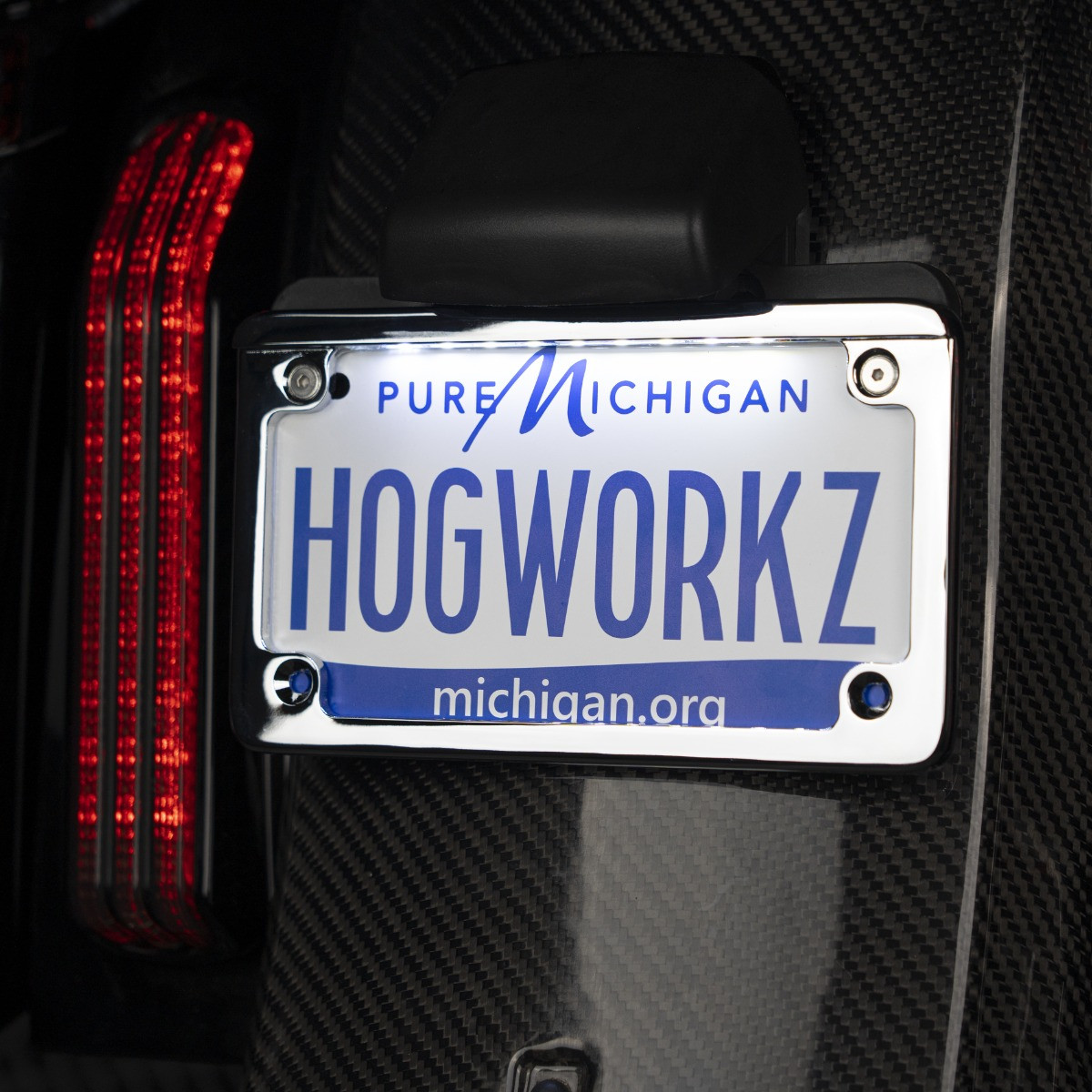 Hogworks Led Low Profile License Plate Frame for Harley-davidson® Motorcycles