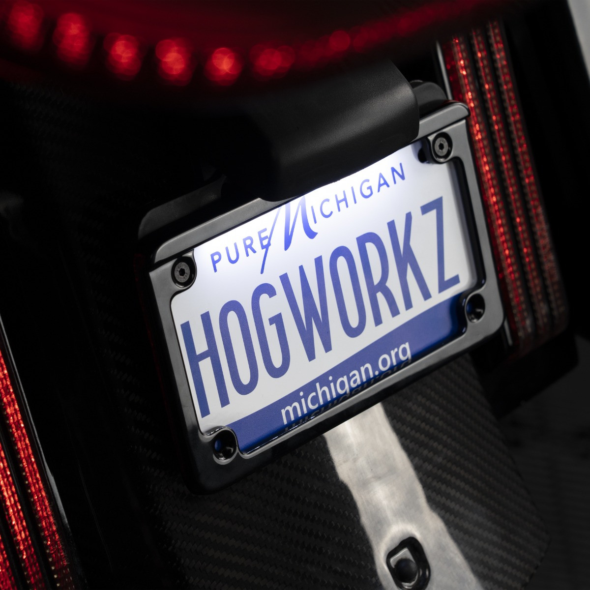Hogworks Led Low Profile License Plate Frame for Harley-davidson® Motorcycles