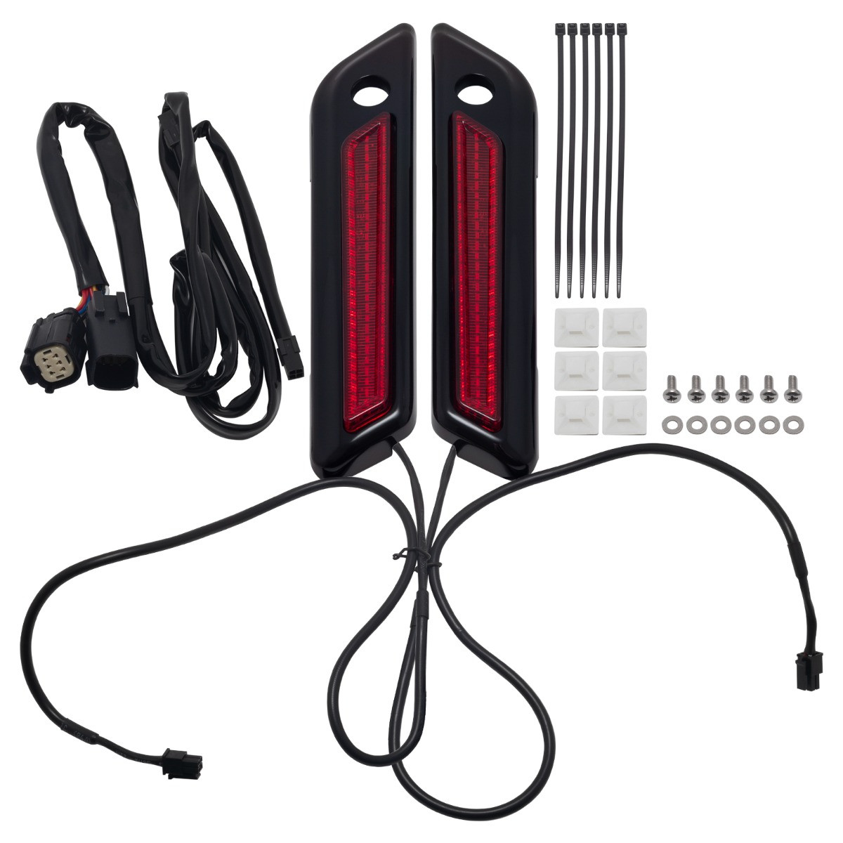 Hogworks Saddlebag Led Latch Coverz for Harley® Touring '14-'25 - Red Lens