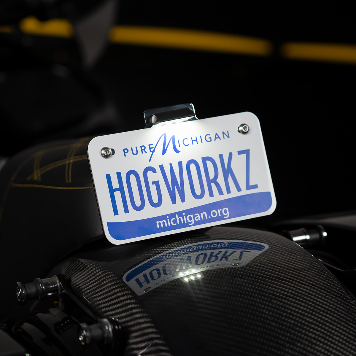 Hogworks Seat Bolt Led Upright License Plate Mount for Harley® Motorcycles