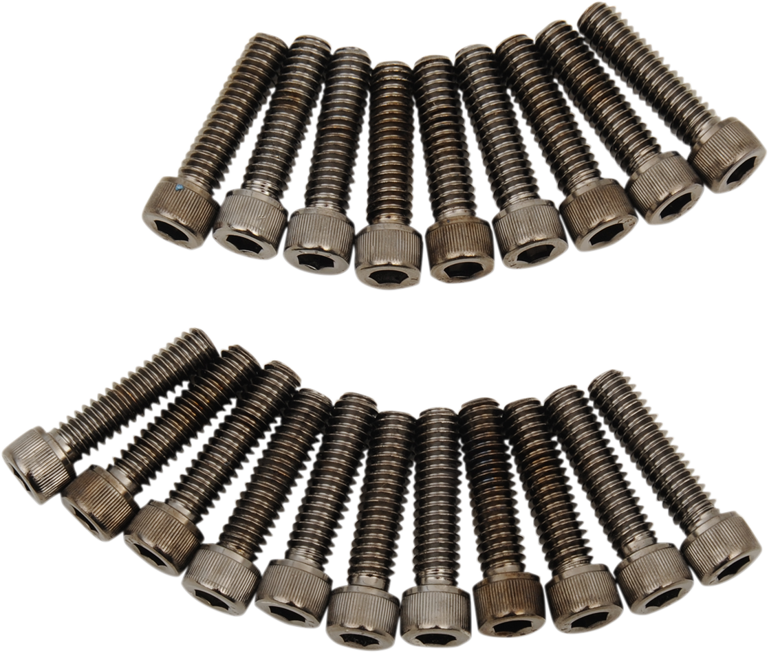 Rocker Knurled Bolt Kit - Black/Chrome - M8