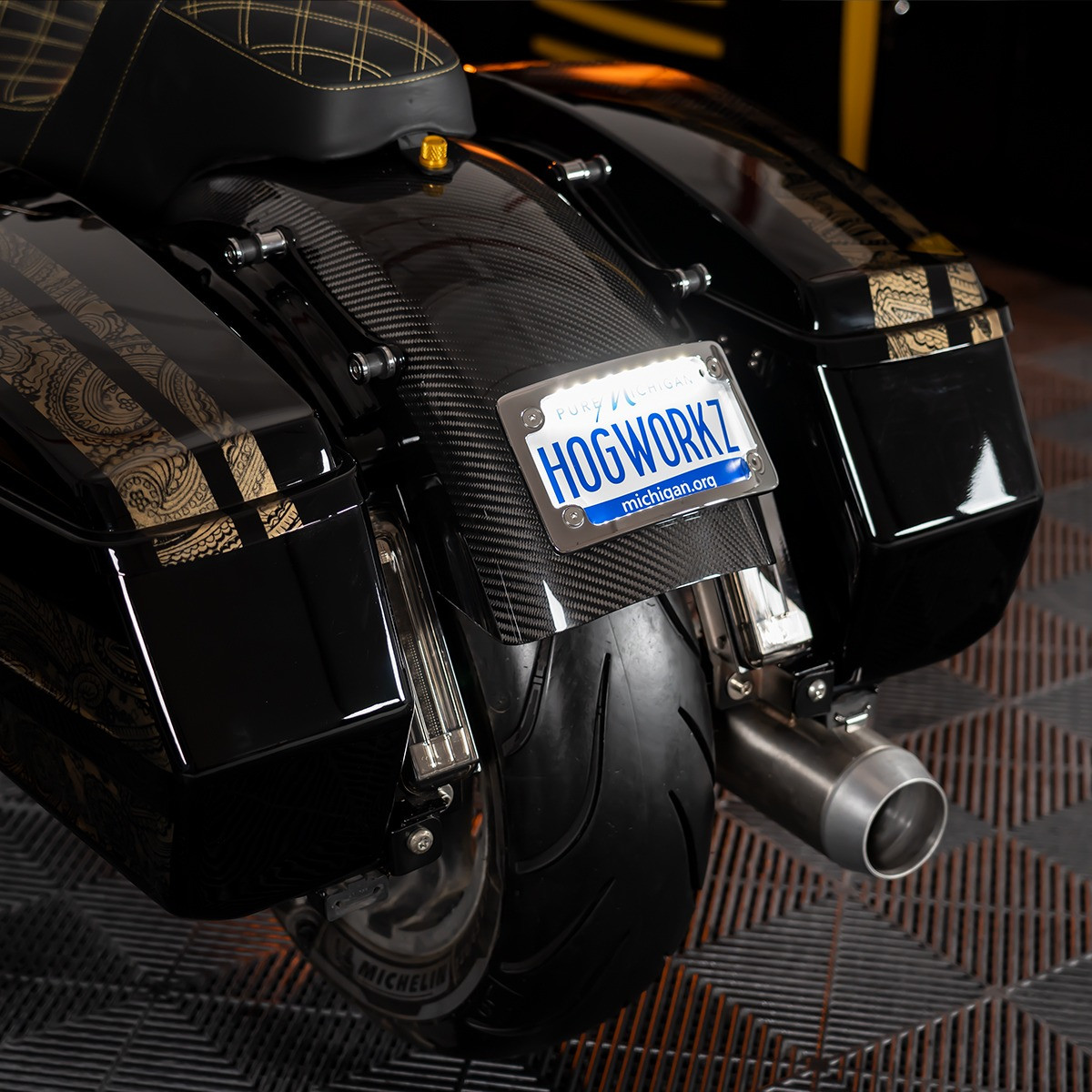 Hogworks Universal Led Flush License Plate Mount for Harley-davidson® Motorcycles