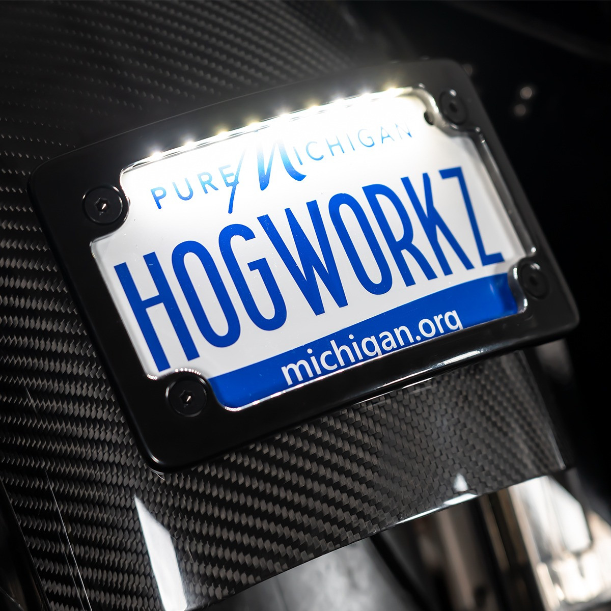 Hogworks Universal Led Flush License Plate Mount for Harley-davidson® Motorcycles