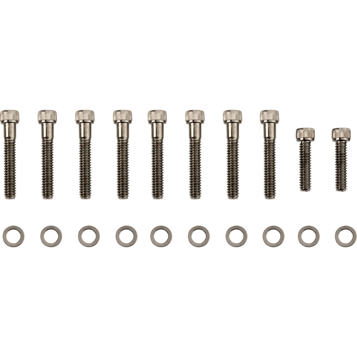 Drag Specialties - Bolt Kit - Transmission Side Cover - Knurled/Socket-Head - Black/Chrome - M8