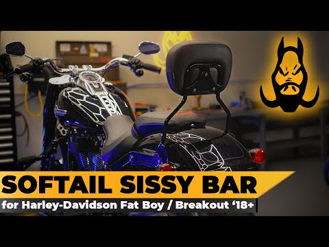 Hogworks Detachable Sissy Bar Backrest for Harley® Fat Boy / Breakout '18-'25
