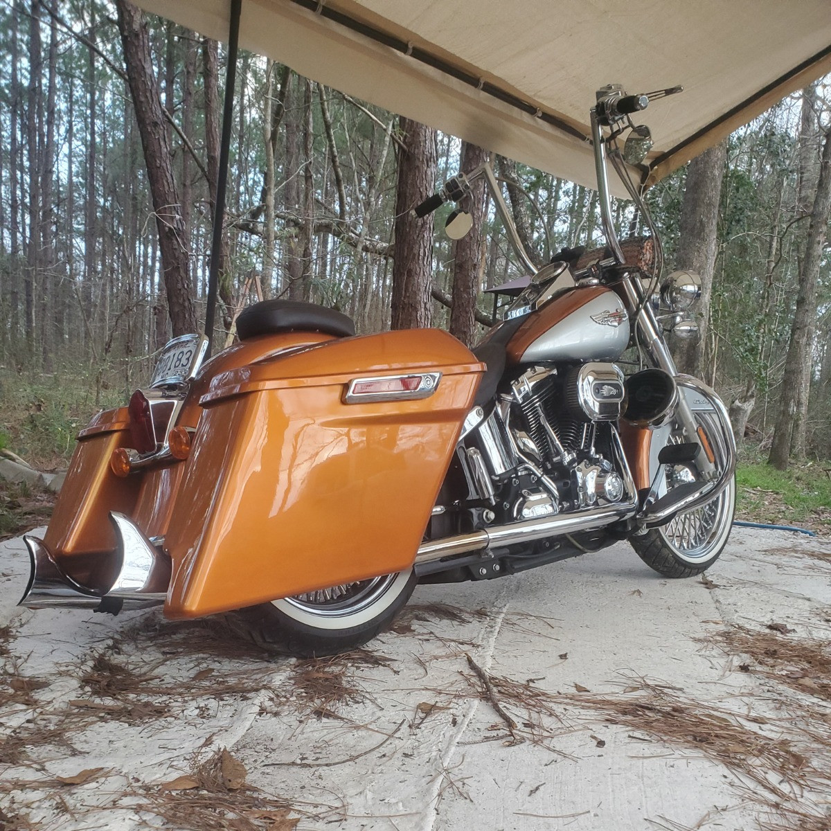 Hogworks Stretched Saddlebag Conversion Kit w/ Chrome Hardware for Harley® Softail '84-'17