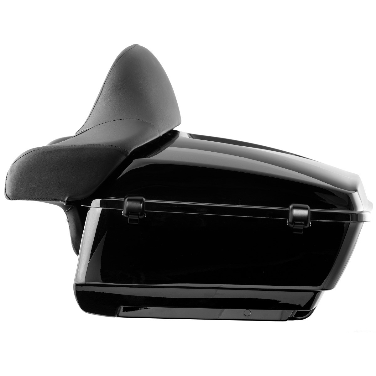 Hogworks King Tour Pack w/ Full Backrest & Black Hardware for Harley® Touring '97-'25