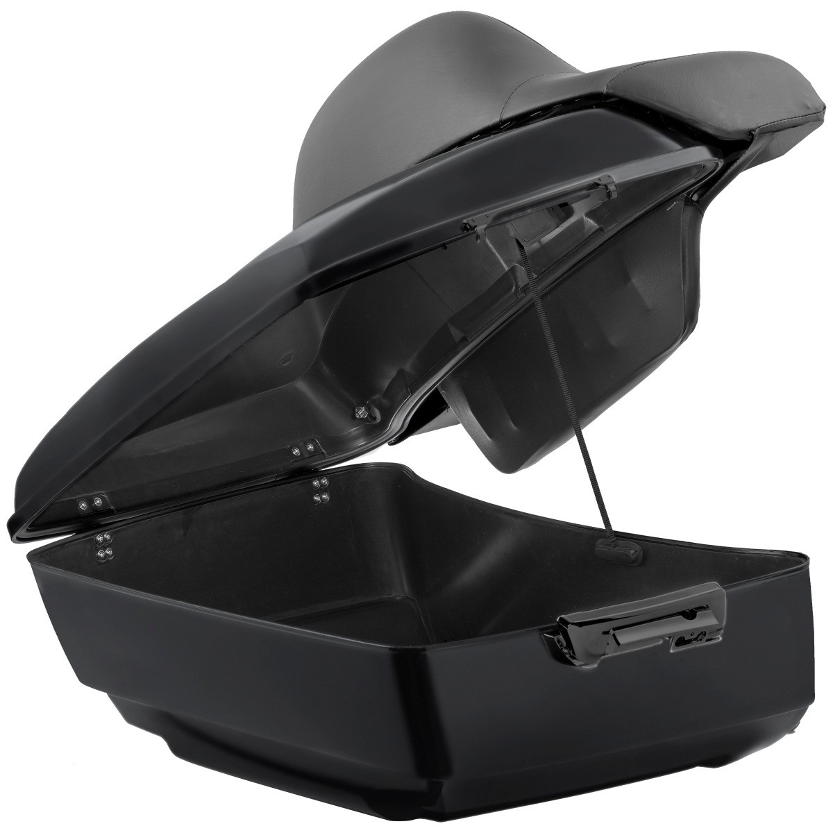 Hogworks King Tour Pack w/ Full Backrest & Black Hardware for Harley® Touring '97-'25