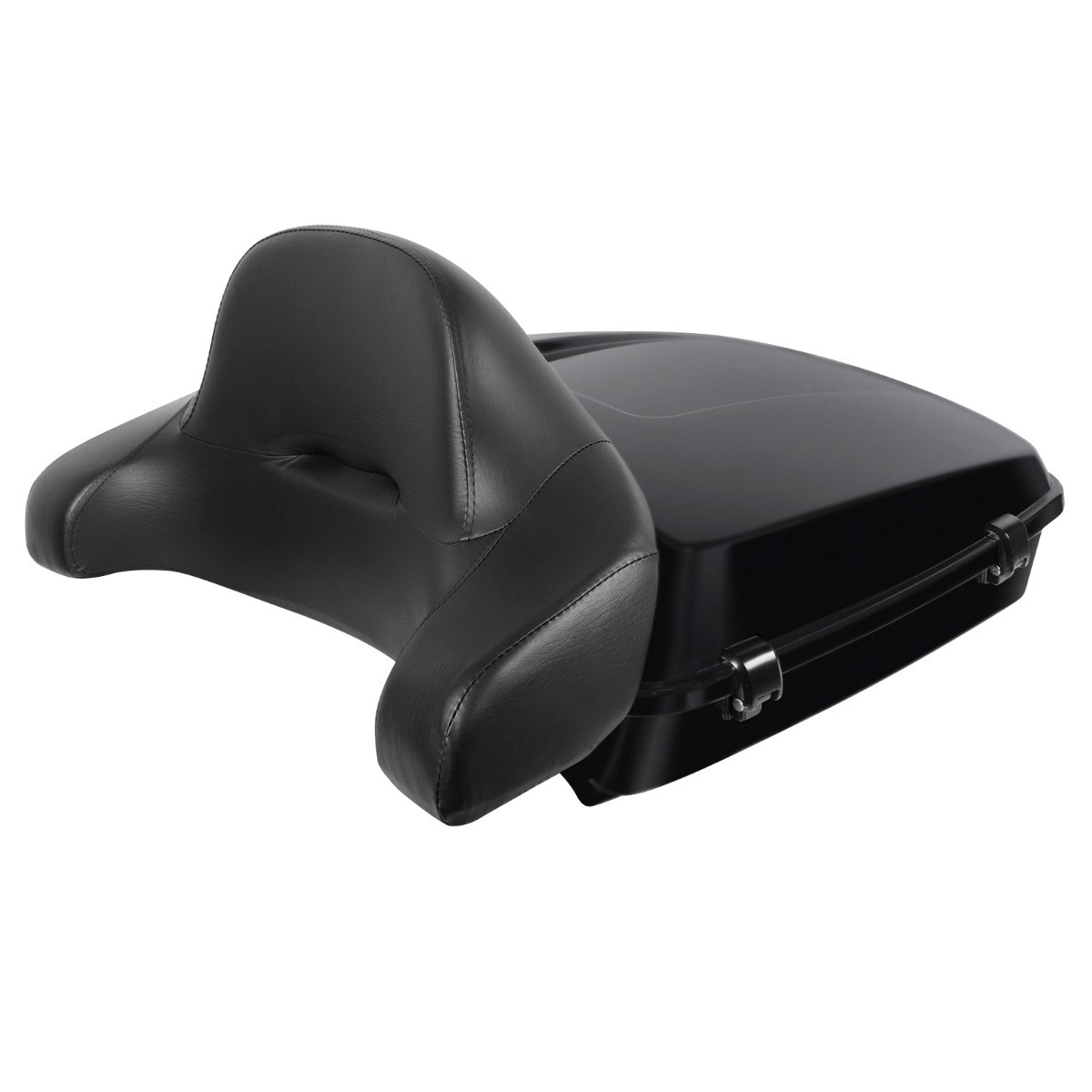 Hogworks Chopped Tour Pack w/ Full Backrest & Black Hardware for Harley® Touring '97-'25