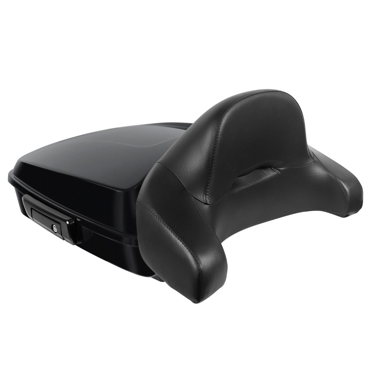 Hogworks Chopped Tour Pack w/ Full Backrest & Black Hardware for Harley® Touring '97-'25