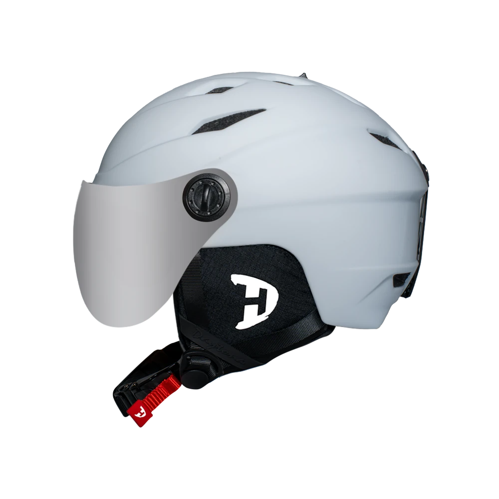 Daytona Carver Ski Helmet - Adjustable Ski Helmet for Men, Women & Youth - Dull Chalk White with Anti-Fog Visor