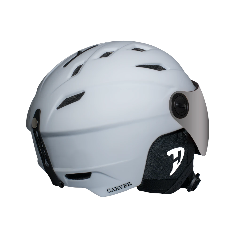 Daytona Carver Ski Helmet - Adjustable Ski Helmet for Men, Women & Youth - Dull Chalk White with Anti-Fog Visor