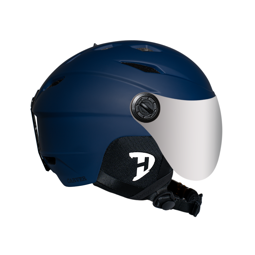 Daytona Carver Ski Helmet - Adjustable Ski Helmet for Men, Women & Youth - Dull Blue with Anti-Fog Visor