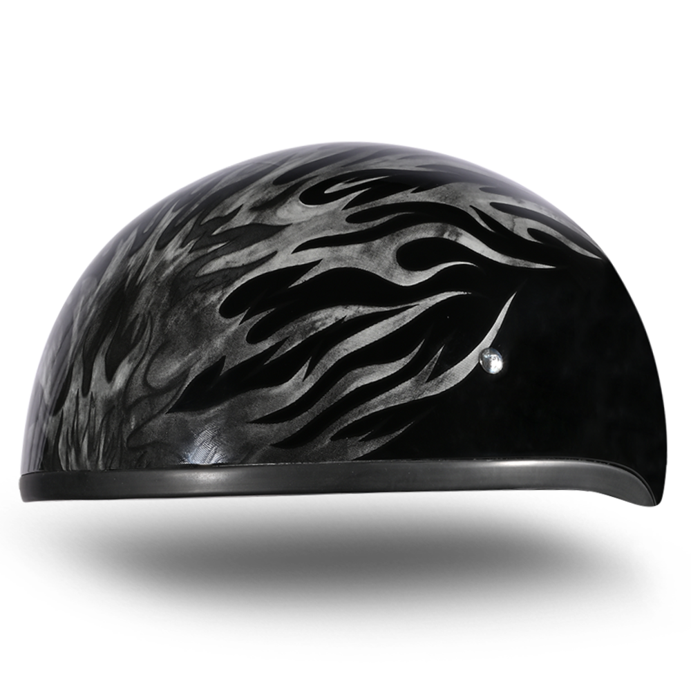 Daytona Helmets DOT Approved Daytona Motorcycle Half Face Helmet - Skull Cap Graphics for Men & Women, Scooters, ATVs, UTVs & Choppers - W/ Ignite Grey
