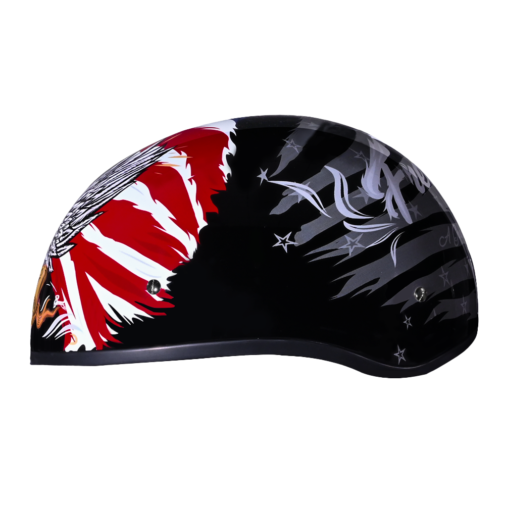 Daytona Helmets DOT Approved Daytona Motorcycle Half Face Helmet - Skull Cap Graphics for Men & Women, Scooters, ATVs, UTVs & Choppers - W/ Freedom 2.0