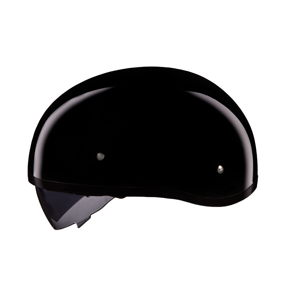 Daytona Helmets D.O.T. Daytona Skull Cap W/ Inner Shield- Hi-Gloss Black