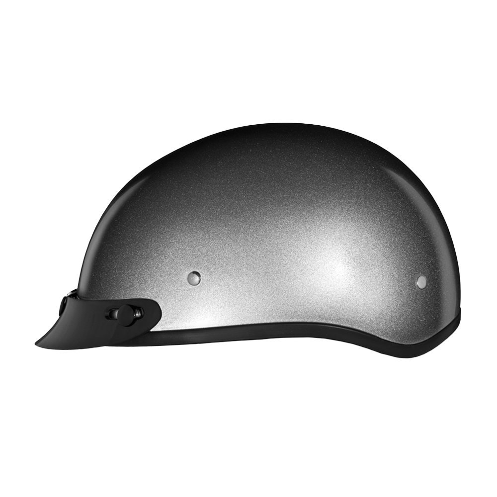 Daytona Helmets DOT Approved Daytona Skull Cap Half Shell Motorcycle Helmet - Beanie Style for Motorcycles, Cruisers, Scooters, and Mopeds - Silver Metallic