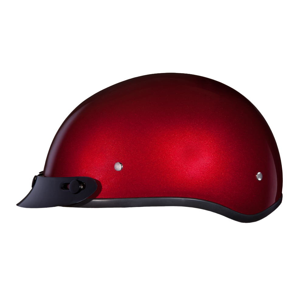 Daytona Helmets DOT Approved Daytona Skull Cap Half Shell Motorcycle Helmet - Beanie Style for Motorcycles, Cruisers, Scooters, and Mopeds - Black Cherry
