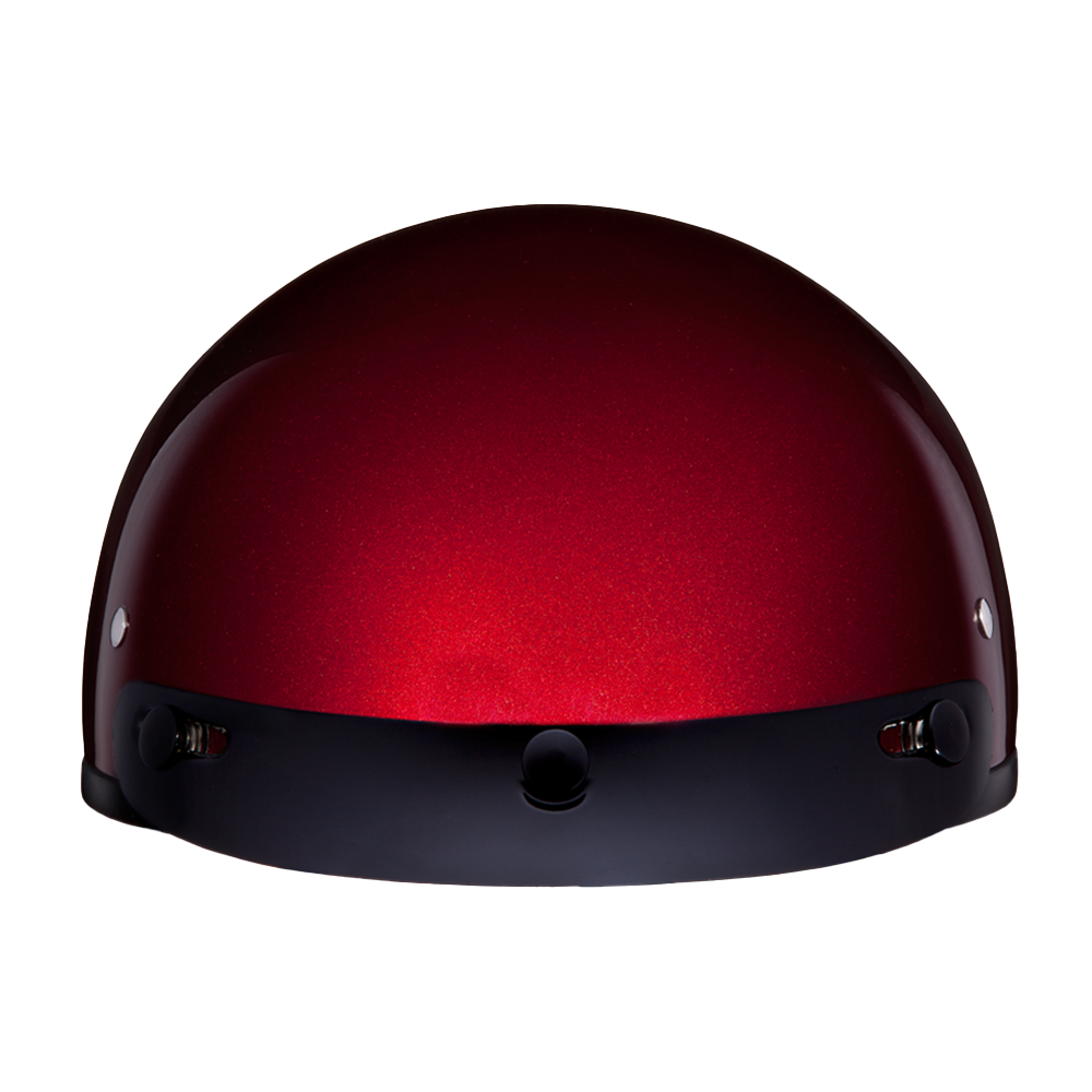 Daytona Helmets DOT Approved Daytona Skull Cap Half Shell Motorcycle Helmet - Beanie Style for Motorcycles, Cruisers, Scooters, and Mopeds - Black Cherry