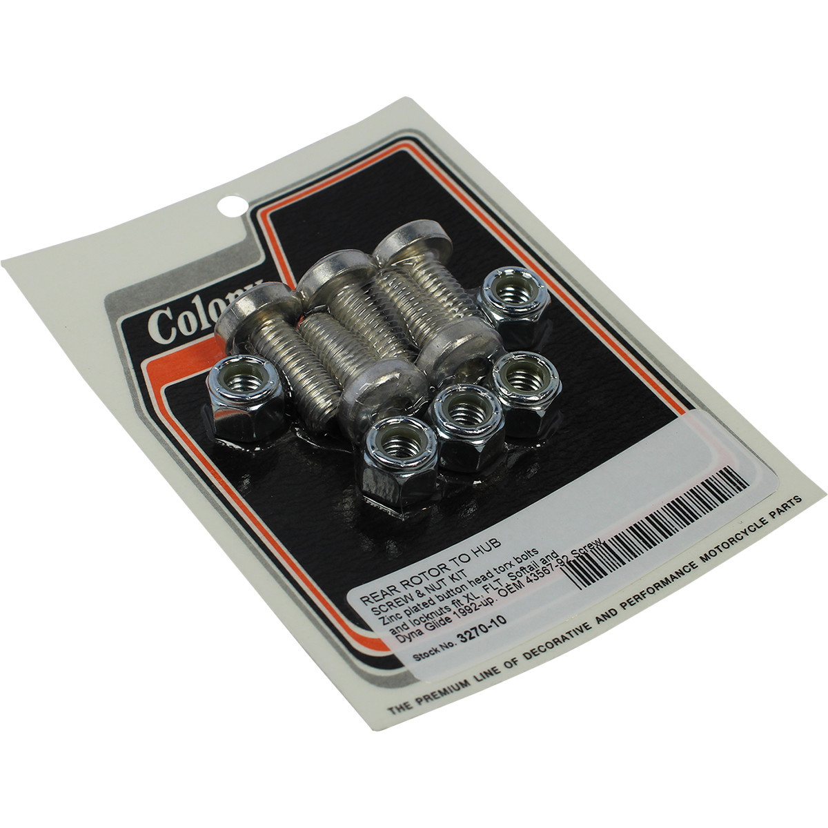 Colony #3270-10 - Bolts with Nuts - Rear/Brake Rotor - Kit